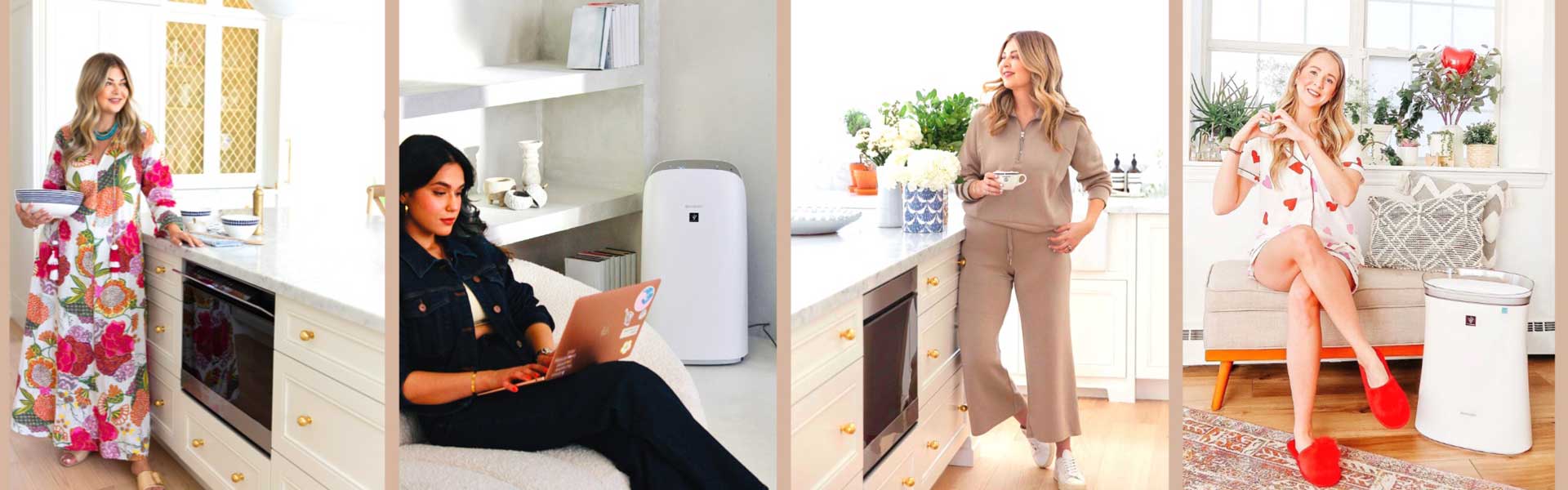 Women using Sharp home appliances