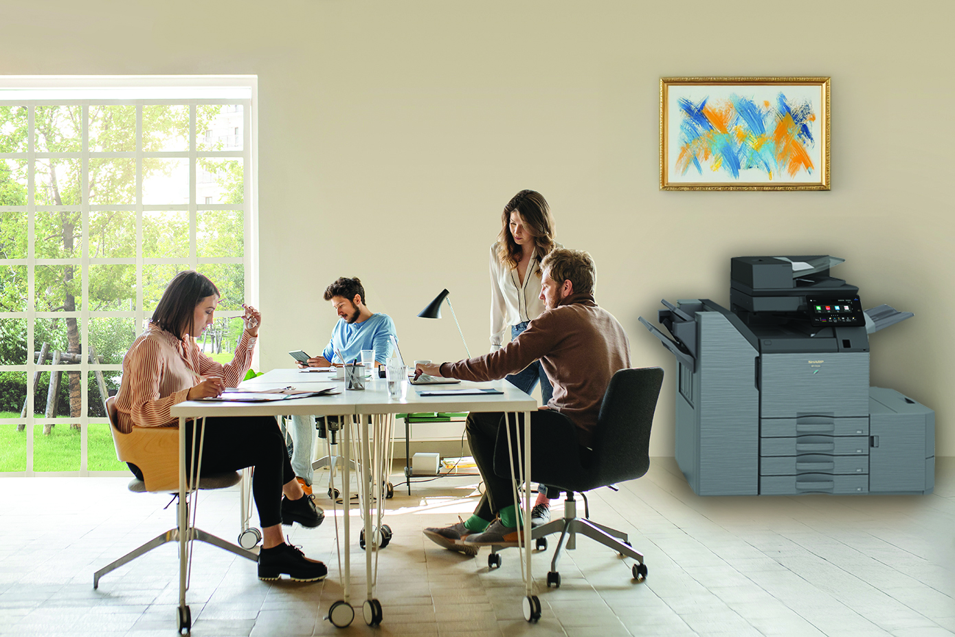 Businesspeople Working at Modern Office