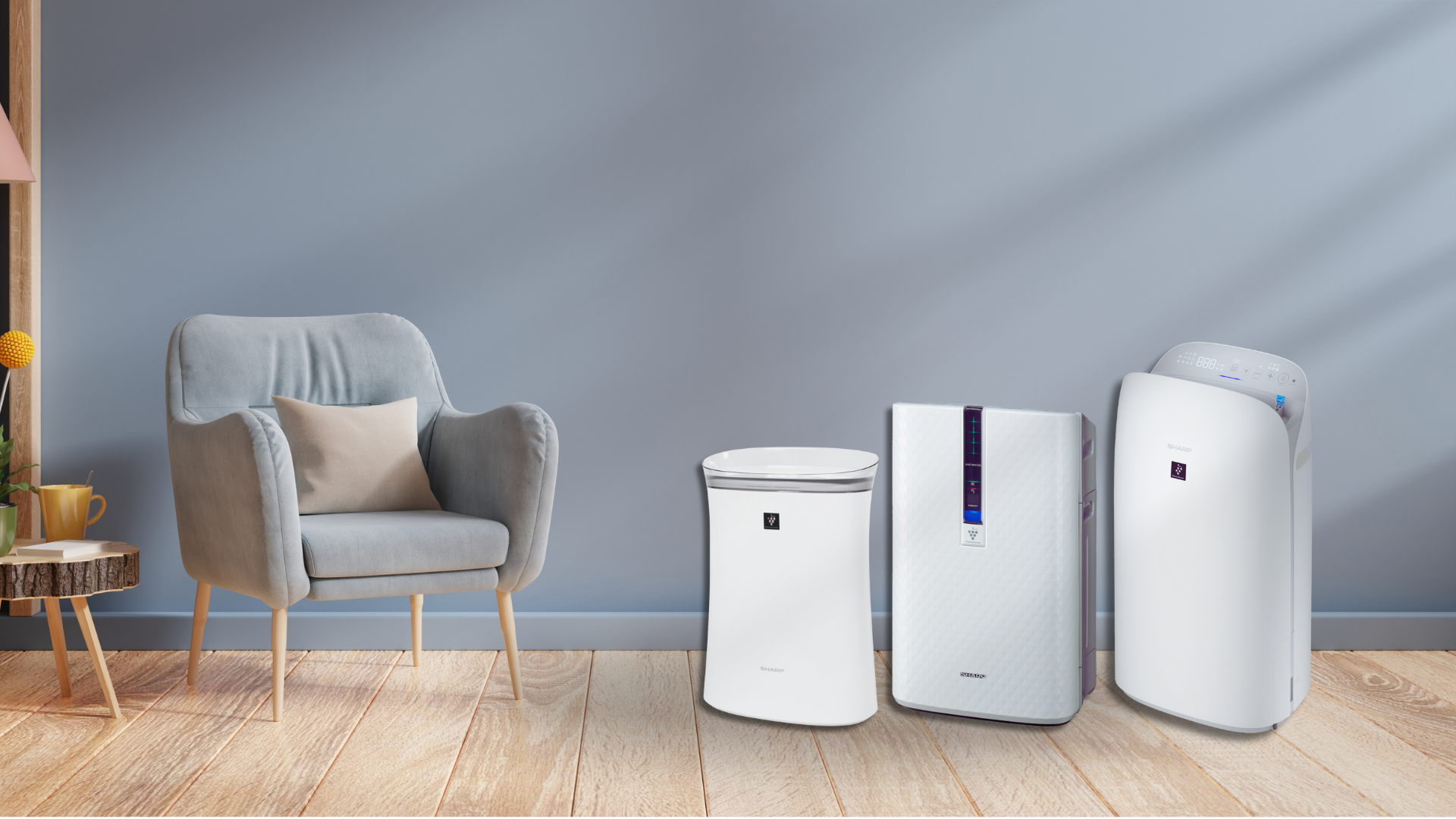 air purifiers in a modern living room