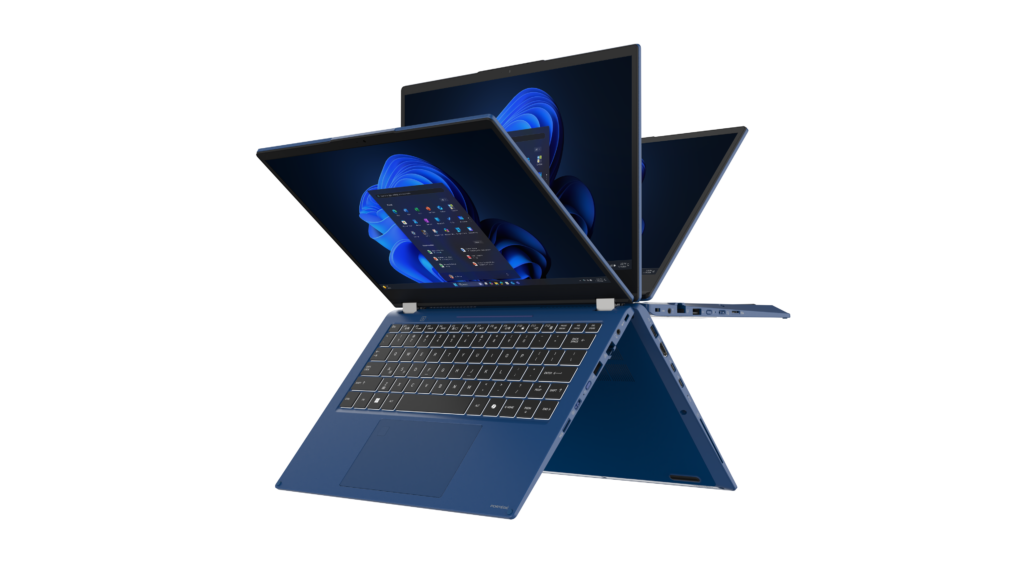 Portege X45 Dynabook laptop showing multiple ways of angels and usage